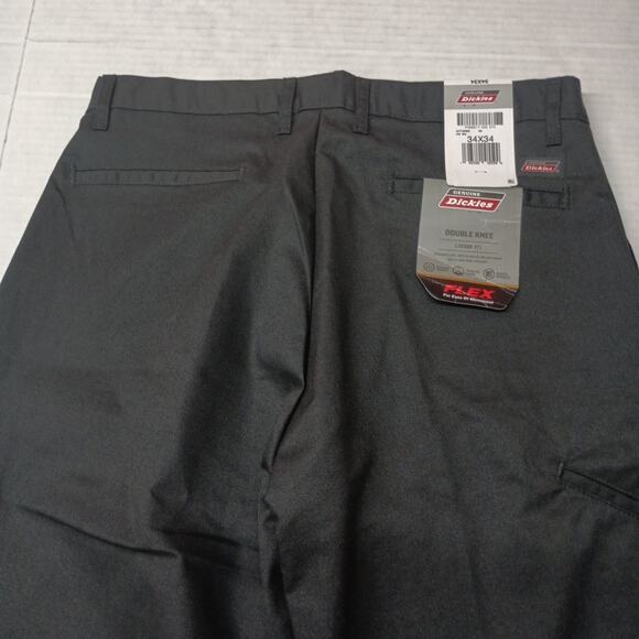 Dickies Loose Fit Double Knee Work Pants Men's 34x34 Black Straight Leg - Picture 7 of 7